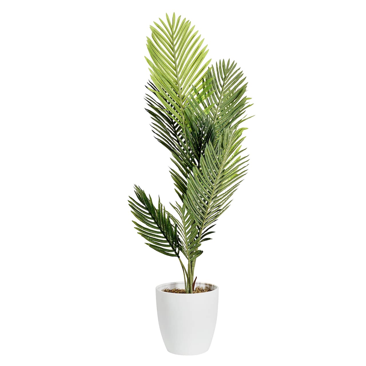American Art Decor 4ft. Palm Tree in White Ceramic Pot